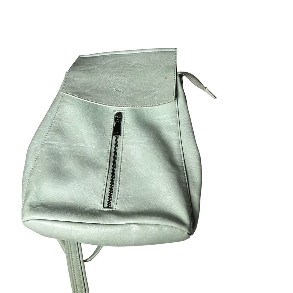 S-Q Light Teal Faux Leather Backpack
